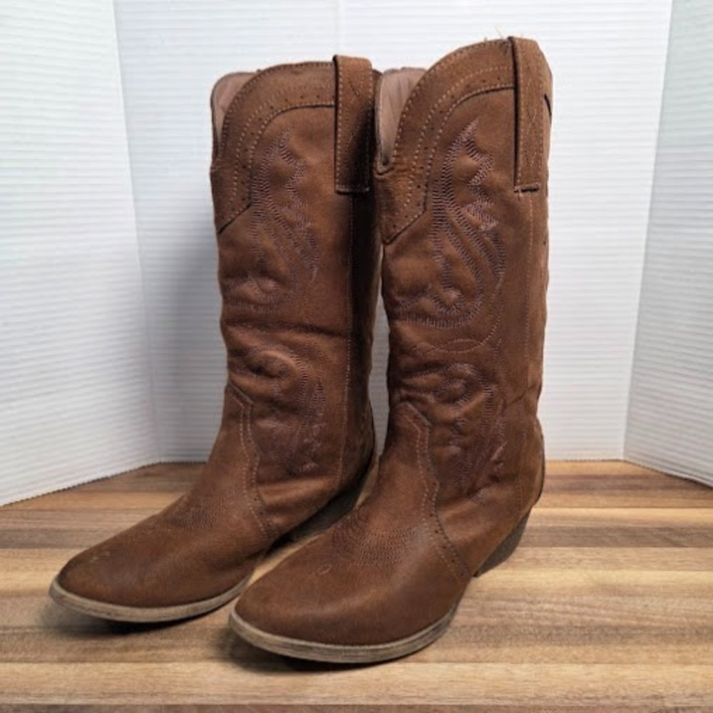 Magellan Outdoors‎ Women's Meredith Chopout Western Boots Size 8.5 Brown Pull On